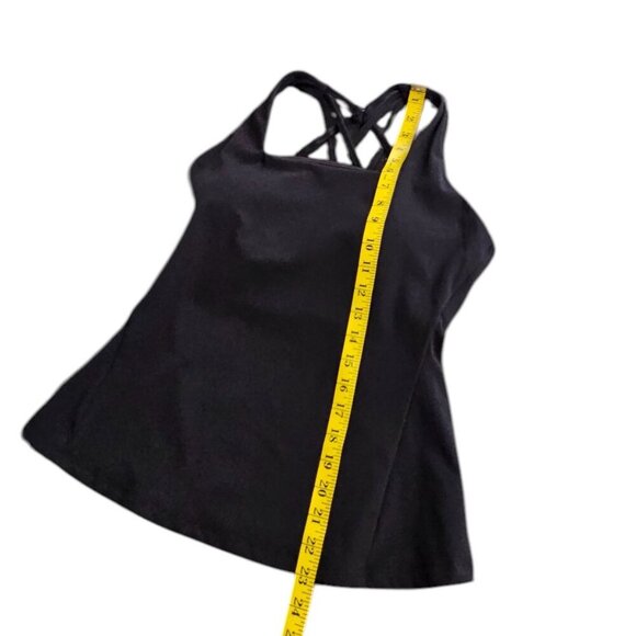 Buffbunny Collection Womens Strappy Back, Square Neck Tank Top, Black, L - Picture 6 of 7